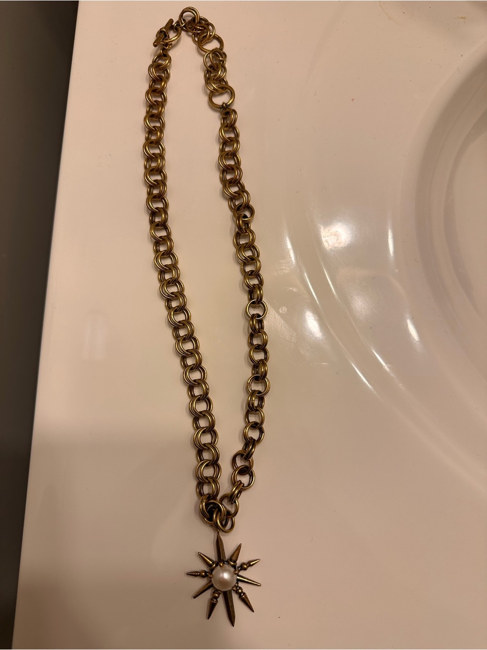 Kendra Scott Chain Necklace with Starburst Pearl Pendant